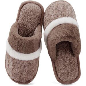 🆕Women's  Coffee Cozy Comfy Memory Foam Slippers Slip-On Indoor House Shoes